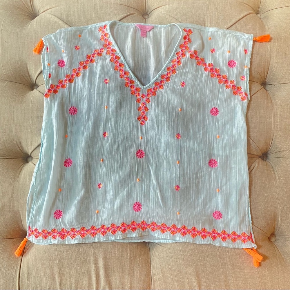 Lilly Pulitzer White, Orange, Pink Top/Cover-up